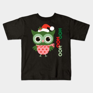 Hoo Hoo Hoo Owl Christmas Holiday Santa Kids T-Shirt